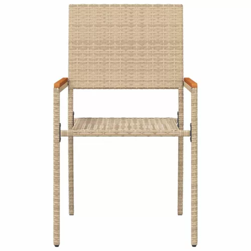  Kültéri Székek 4 pcs Krém, Barna PE rattan, tömör akácfa