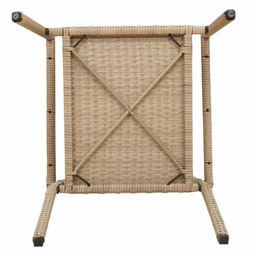  Kültéri Székek 4 pcs Krém, Barna PE rattan, tömör akácfa