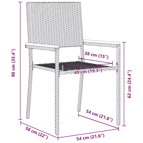  Kültéri Székek 4 pcs Krém, Barna PE rattan, tömör akácfa