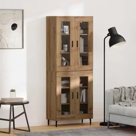  Magasfiú 2 pcs Artisan tölgy Műanyag Fa és Üveg