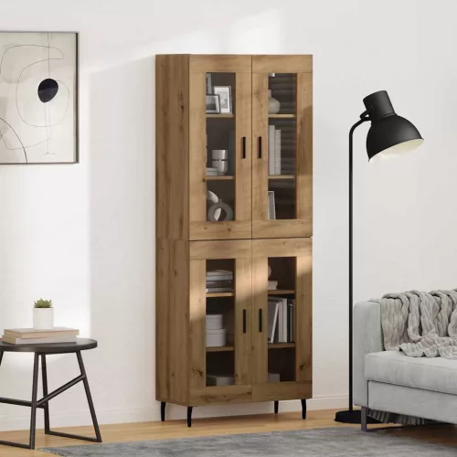  Magasfiú 2 pcs Artisan tölgy Műanyag Fa és Üveg
