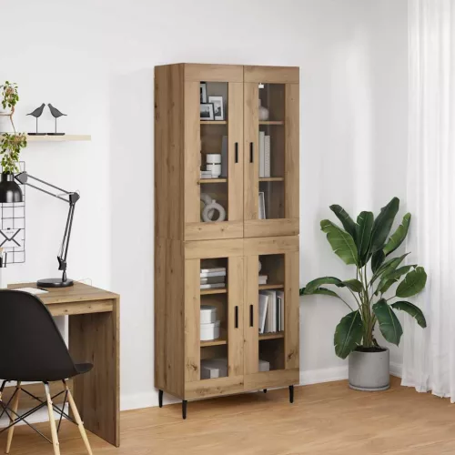  Magasfiú 2 pcs Artisan tölgy Műanyag Fa és Üveg