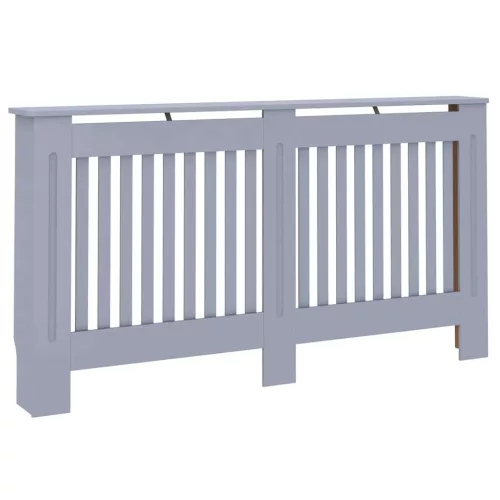  Radiátor fedezék 2 pcs Szürke 152 x 19 x 81.5 cm Faanyag
