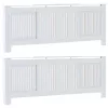 Radiátor fedezék 2 pcs Fehér (142-205) x 20.5 x 81.5 cm Faanyag
