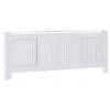  Radiátor fedezék 2 pcs Fehér (142-205) x 20.5 x 81.5 cm Faanyag
