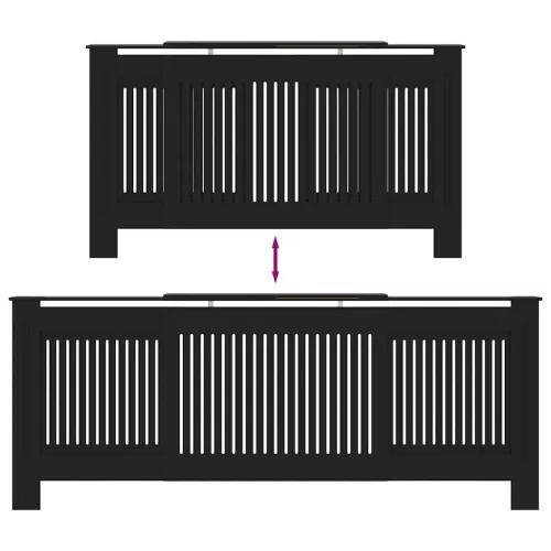  Radiátor fedezék 2 pcs Fekete (142-205) x 20.5 x 81.5 cm