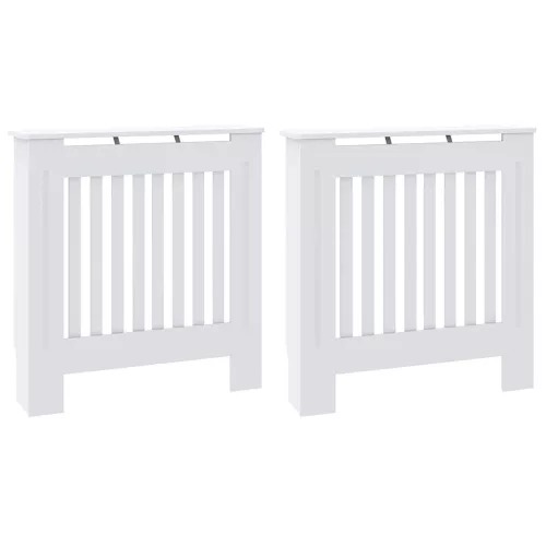  Radiátor fedezék 2 pcs Fehér 78 x 19 x 81.5 cm Faanyag