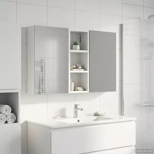  Fürdőszobai Szekrény Szett 3 pcs 80 x 10,5 x 50 cm Faanyag