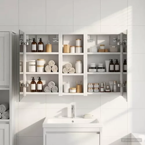  Fürdőszobai Szekrény Szett 3 pcs 80 x 10,5 x 50 cm Faanyag