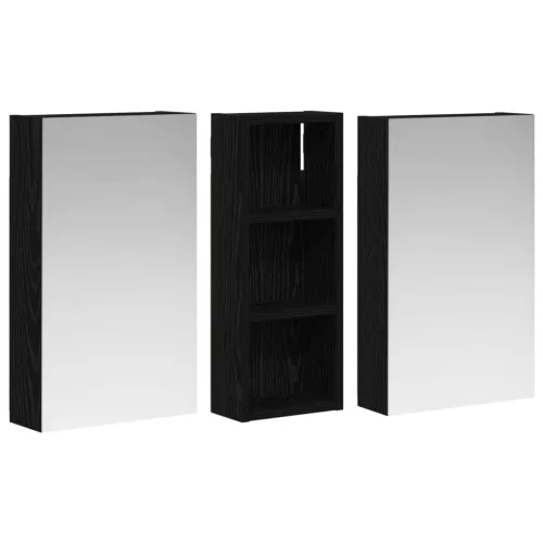  Fürdőszobai Szekrény Szett 3 pcs 80 x 10,5 x 50 cm Faanyag