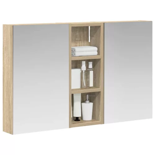  Fürdőszobai Szekrény Szett 3 pcs 80 x 10,5 x 50 cm Faanyag