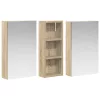  Fürdőszobai Szekrény Szett 3 pcs 80 x 10,5 x 50 cm Faanyag