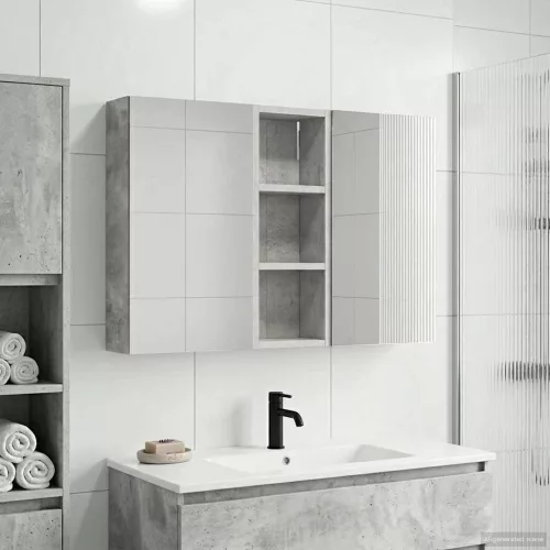  Fürdőszobai Szekrény Szett 3 pcs 80 x 10,5 x 50 cm Faanyag