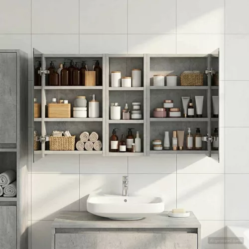  Fürdőszobai Szekrény Szett 3 pcs 80 x 10,5 x 50 cm Faanyag