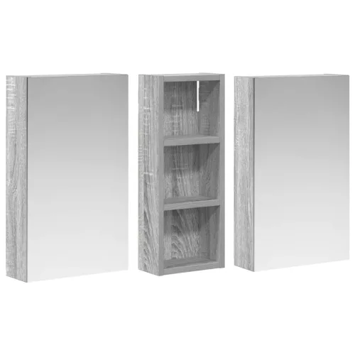  Fürdőszobai Szekrény Szett 3 pcs 80 x 10,5 x 50 cm Faanyag