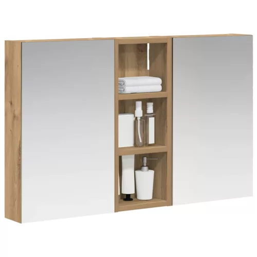  Fürdőszobai Szekrény Szett 3 pcs 80 x 10,5 x 50 cm Faanyag