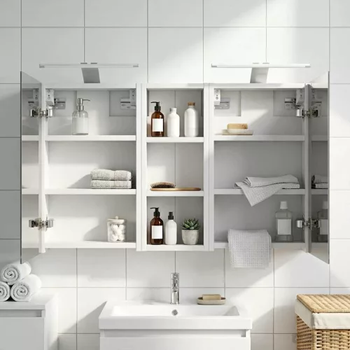  Fürdőszobai Szekrény Szett 3 pcs 80 x 10,5 x 50 cm Faanyag