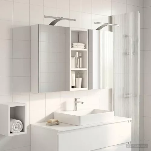  Fürdőszobai Szekrény Szett 3 pcs 80 x 10,5 x 50 cm Faanyag