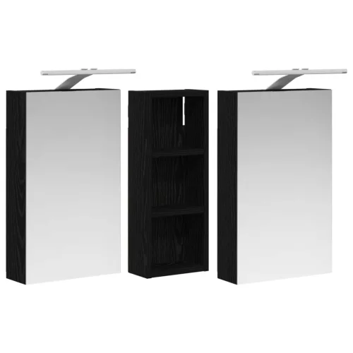  Fürdőszobai Szekrény Szett 3 pcs 80 x 10,5 x 50 cm Faanyag