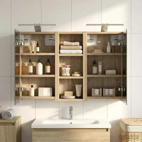    Fürdőszobai Szekrény Szett 3 pcs 80 x 10,5 x 50 cm Faanyag