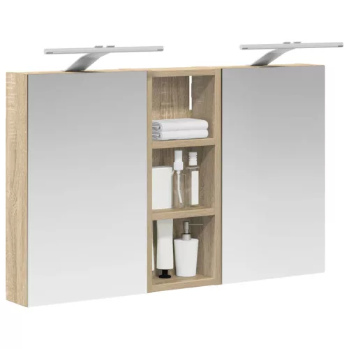  Fürdőszobai Szekrény Szett 3 pcs 80 x 10,5 x 50 cm Faanyag