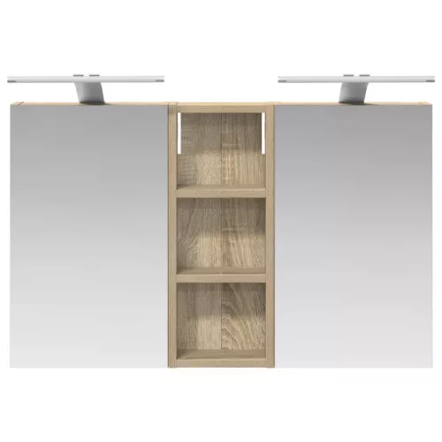  Fürdőszobai Szekrény Szett 3 pcs 80 x 10,5 x 50 cm Faanyag