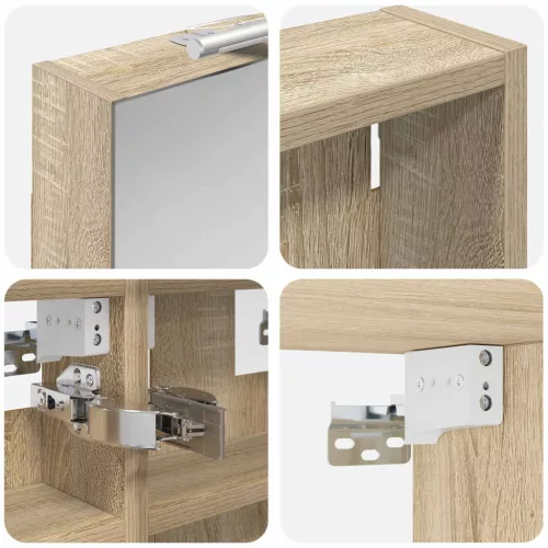  Fürdőszobai Szekrény Szett 3 pcs 80 x 10,5 x 50 cm Faanyag