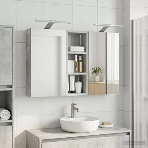  Fürdőszobai Szekrény Szett 3 pcs 80 x 10,5 x 50 cm Faanyag