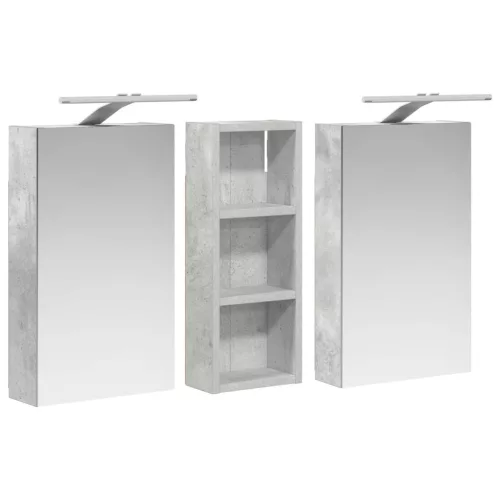  Fürdőszobai Szekrény Szett 3 pcs 80 x 10,5 x 50 cm Faanyag