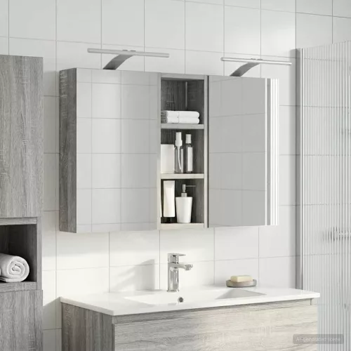  Fürdőszobai Szekrény Szett 3 pcs 80 x 10,5 x 50 cm Faanyag