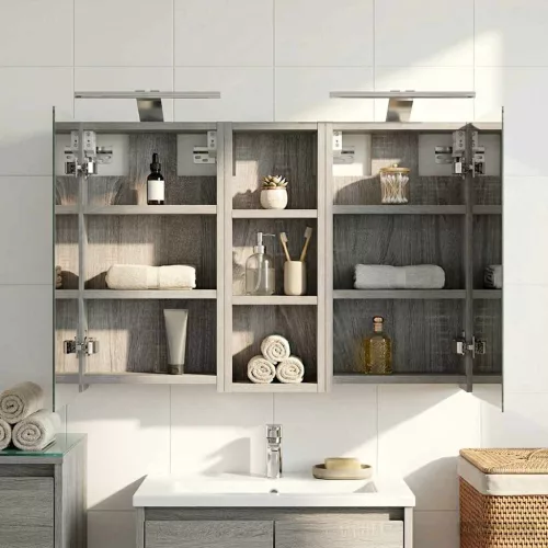  Fürdőszobai Szekrény Szett 3 pcs 80 x 10,5 x 50 cm Faanyag