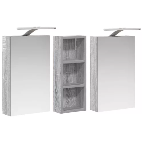  Fürdőszobai Szekrény Szett 3 pcs 80 x 10,5 x 50 cm Faanyag