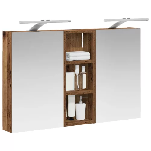  Fürdőszobai Szekrény Szett 3 pcs 80 x 10,5 x 50 cm Faanyag