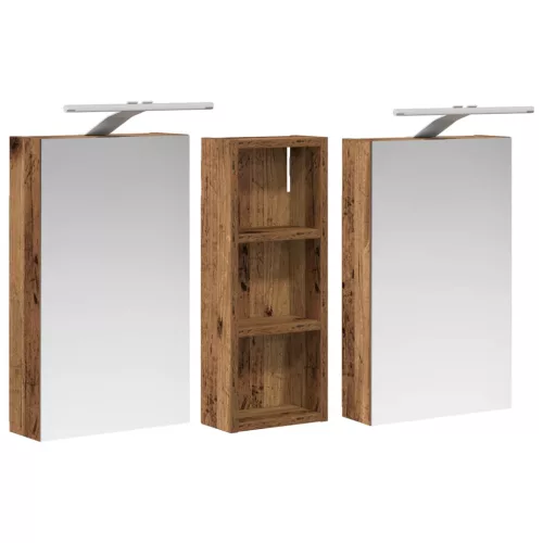  Fürdőszobai Szekrény Szett 3 pcs 80 x 10,5 x 50 cm Faanyag