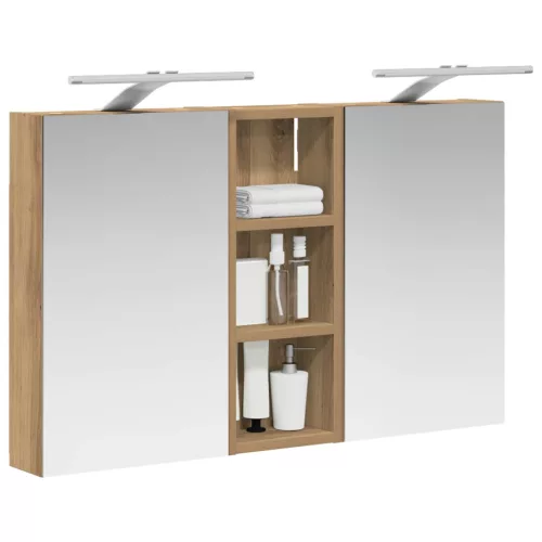  Fürdőszobai Szekrény Szett 3 pcs 80 x 10,5 x 50 cm Faanyag