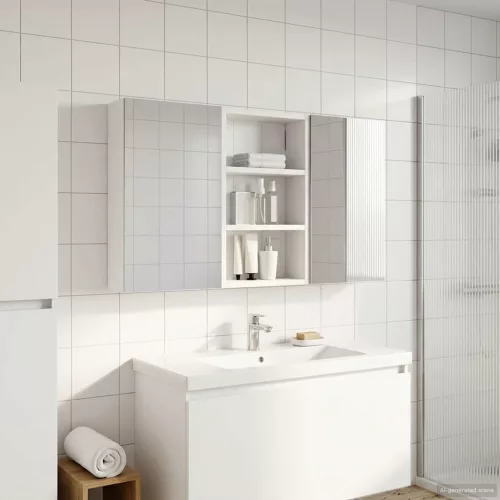  Fürdőszobai Szekrény Szett 3 pcs 90 x 10,5 x 50 cm Faanyag