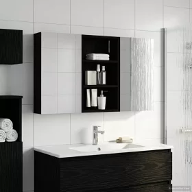    Fürdőszobai Szekrény Szett 3 pcs 90 x 10,5 x 50 cm Faanyag