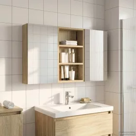    Fürdőszobai Szekrény Szett 3 pcs 90 x 10,5 x 50 cm Faanyag