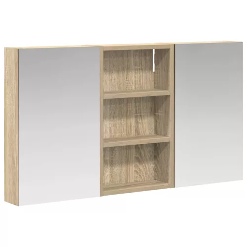  Fürdőszobai Szekrény Szett 3 pcs 90 x 10,5 x 50 cm Faanyag