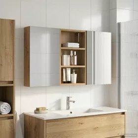    Fürdőszobai Szekrény Szett 3 pcs 90 x 10,5 x 50 cm Faanyag