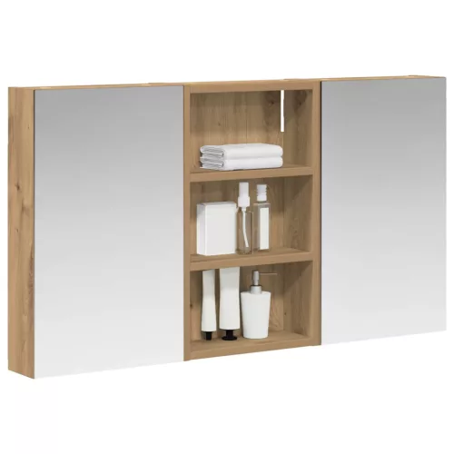  Fürdőszobai Szekrény Szett 3 pcs 90 x 10,5 x 50 cm Faanyag