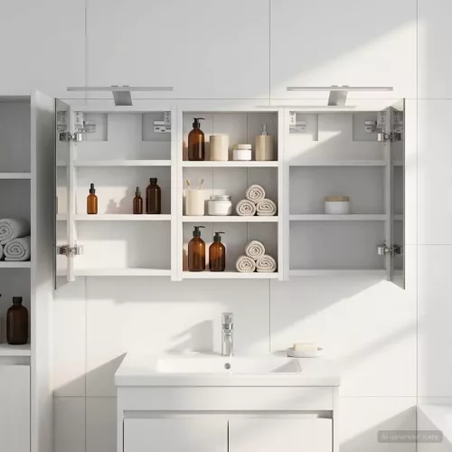  Fürdőszobai Szekrény Szett 3 pcs 90 x 10,5 x 50 cm Faanyag