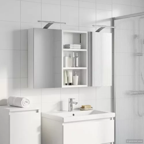  Fürdőszobai Szekrény Szett 3 pcs 90 x 10,5 x 50 cm Faanyag