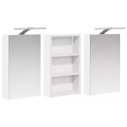  Fürdőszobai Szekrény Szett 3 pcs 90 x 10,5 x 50 cm Faanyag