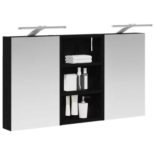  Fürdőszobai Szekrény Szett 3 pcs 90 x 10,5 x 50 cm Faanyag