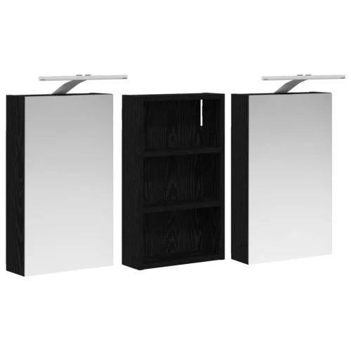  Fürdőszobai Szekrény Szett 3 pcs 90 x 10,5 x 50 cm Faanyag