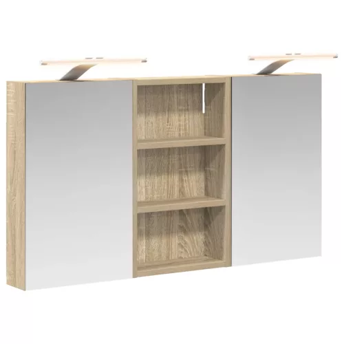  Fürdőszobai Szekrény Szett 3 pcs 90 x 10,5 x 50 cm Faanyag