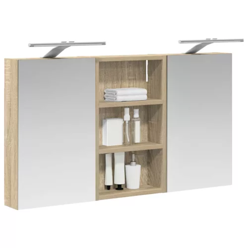  Fürdőszobai Szekrény Szett 3 pcs 90 x 10,5 x 50 cm Faanyag