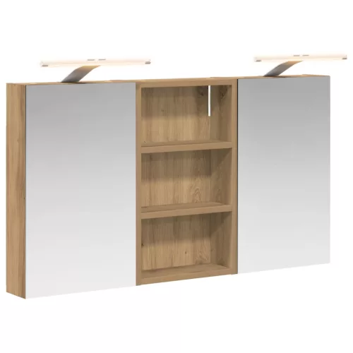  Fürdőszobai Szekrény Szett 3 pcs 90 x 10,5 x 50 cm Faanyag