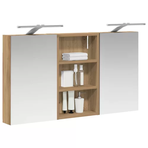  Fürdőszobai Szekrény Szett 3 pcs 90 x 10,5 x 50 cm Faanyag